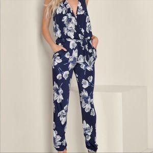 Venus V-neck Floral Print Jumpsuit Plus Size